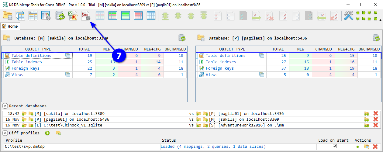 for Cross-DBMS, generate automation script on Home