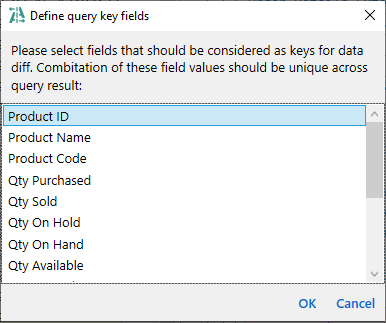 for MS Access, query key columns dialog
