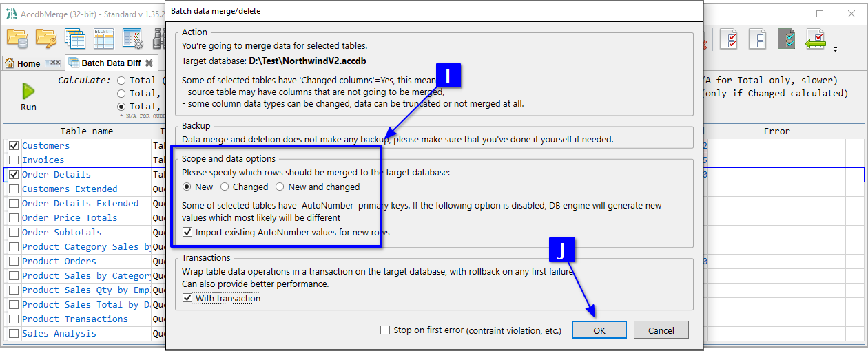 for MS Access, batch data merge configuration