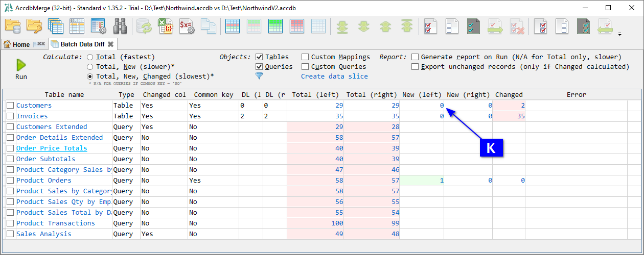 for MS Access, batch data merge result