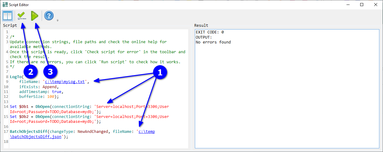 for MySQL, click query result diff