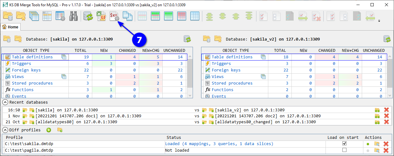 for MySQL, generate automation script on Home