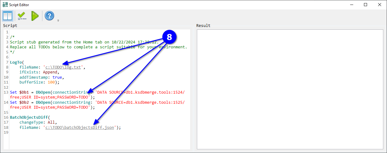 for Oracle, generated automation script stub