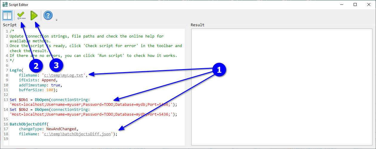 for PostgreSQL, click query result diff