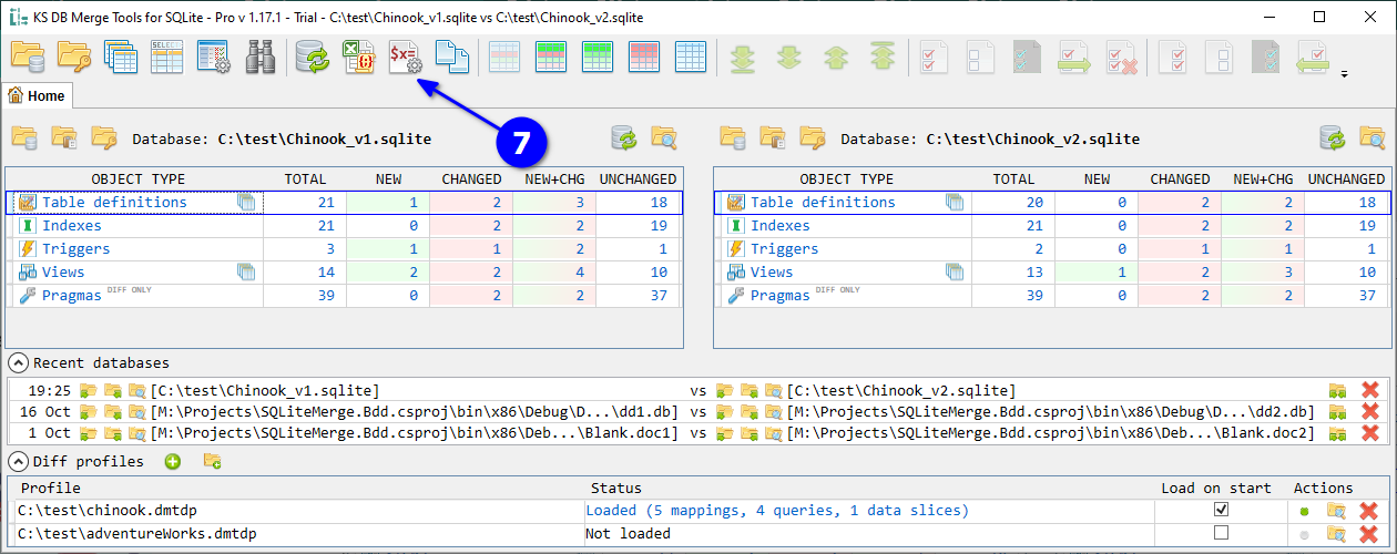 for SQLite, generate automation script on Home